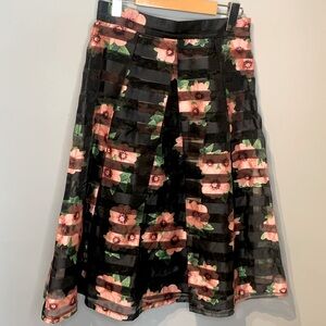 Apricot Floral Flowy Skirt